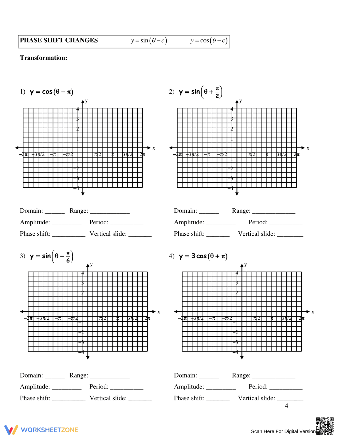 Graphing & Writing Sine and Cosine Functions - Page 4
