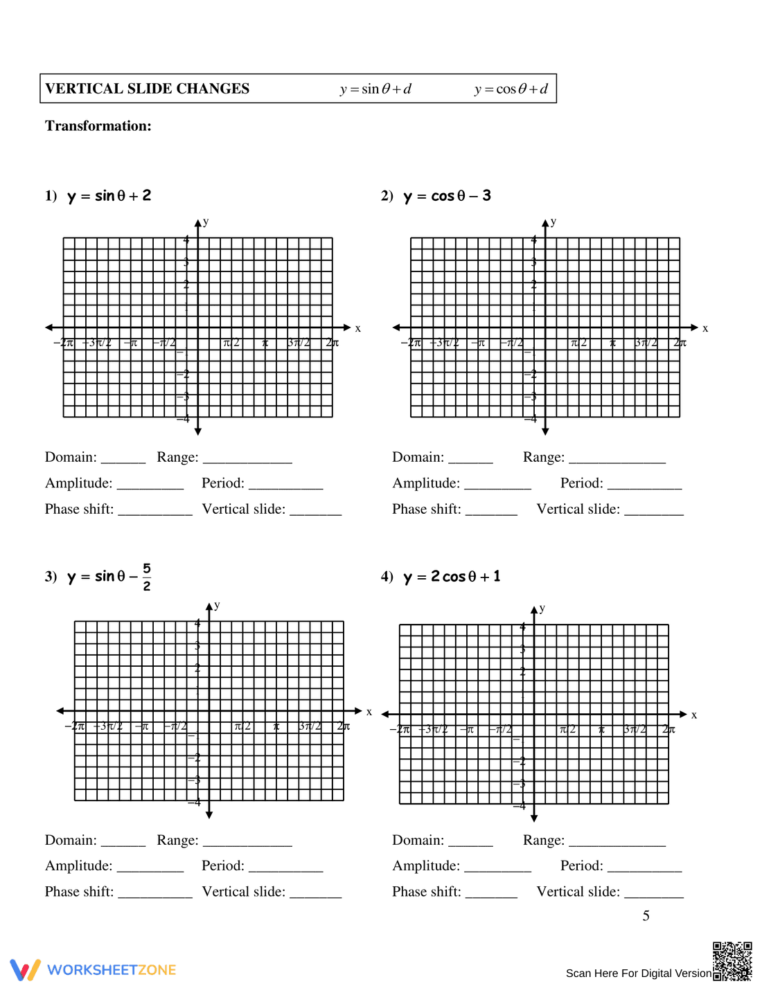 Graphing & Writing Sine and Cosine Functions - Page 5