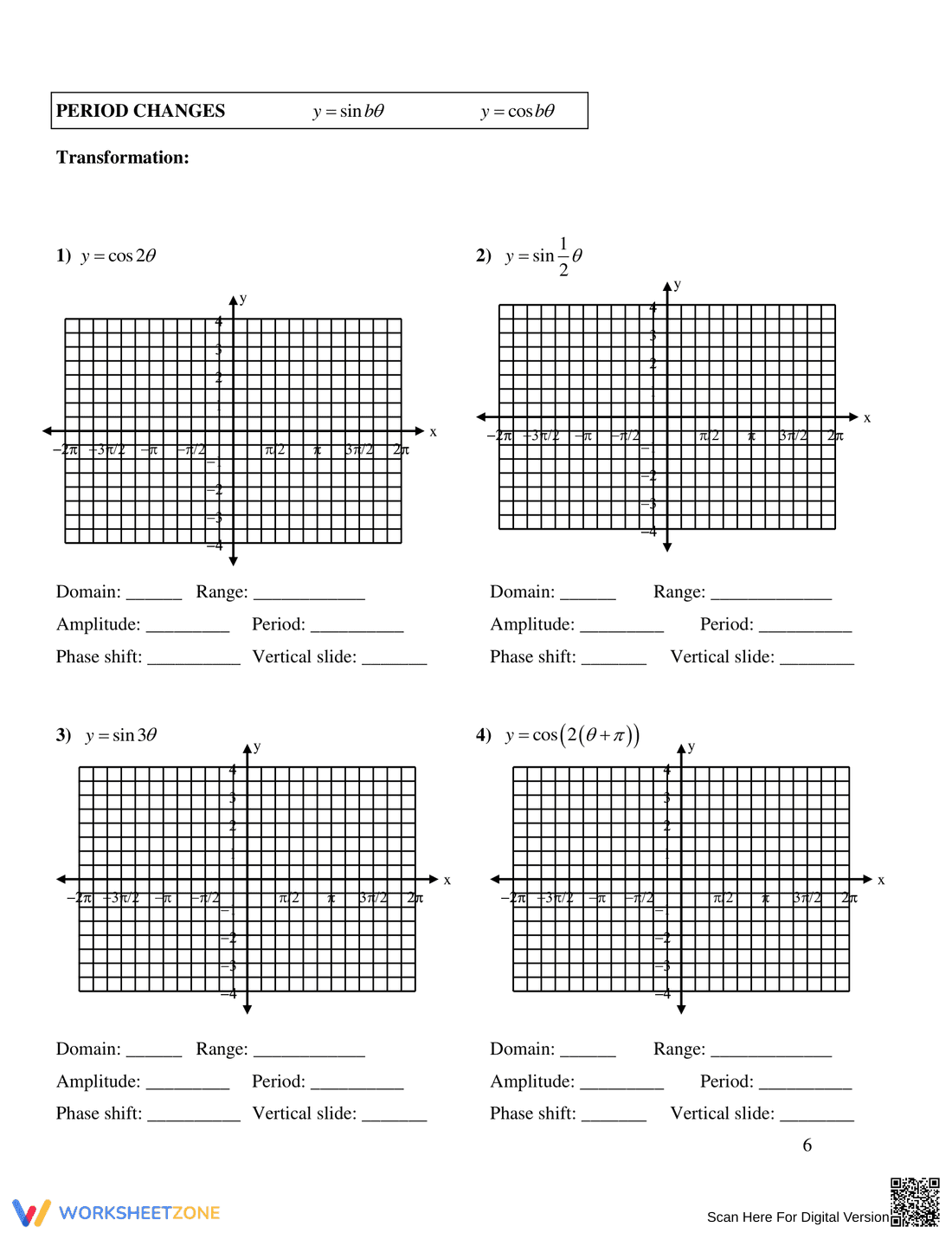 Graphing & Writing Sine and Cosine Functions - Page 6