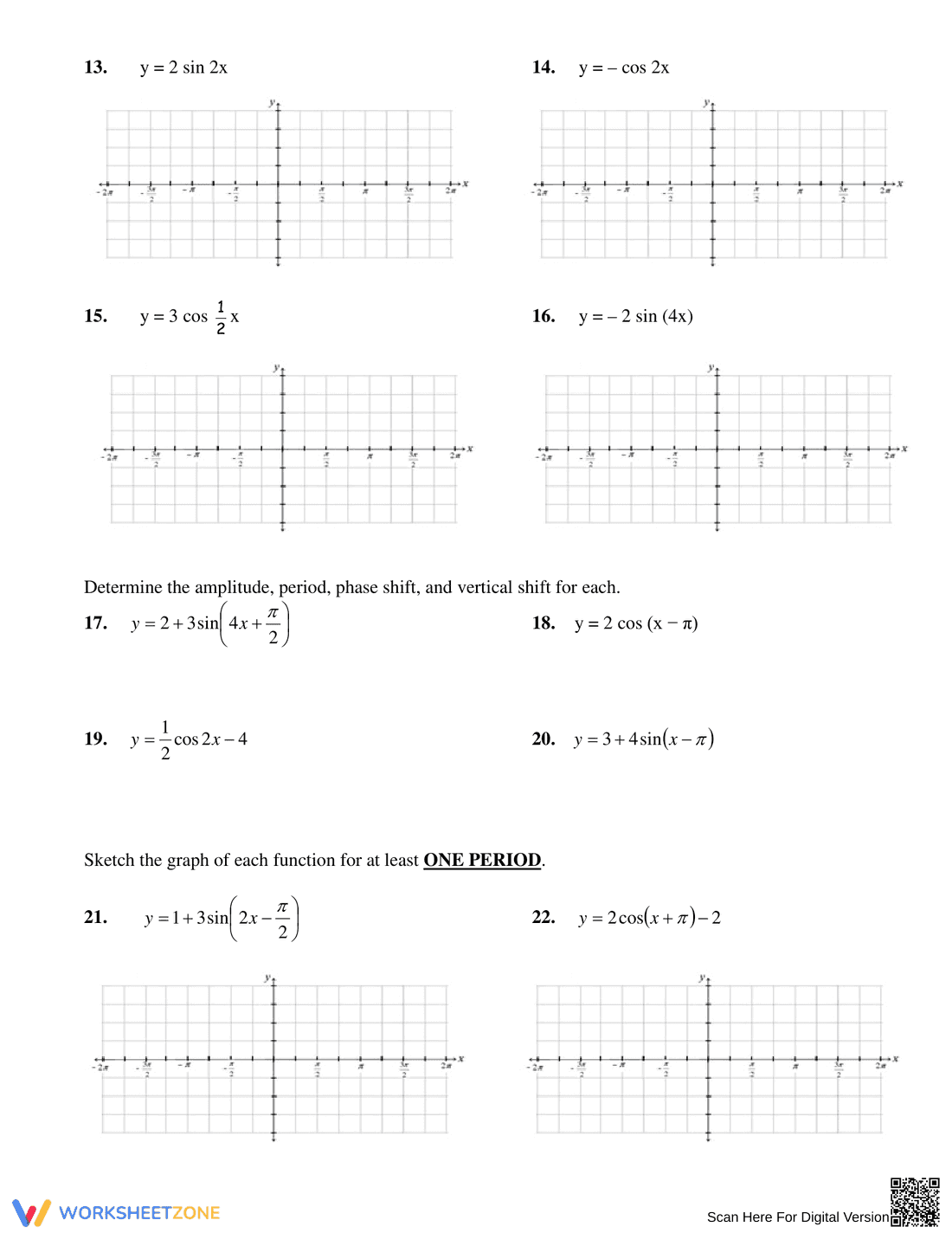 Sine and Cosine Functions: Understanding Graphs - Page 2