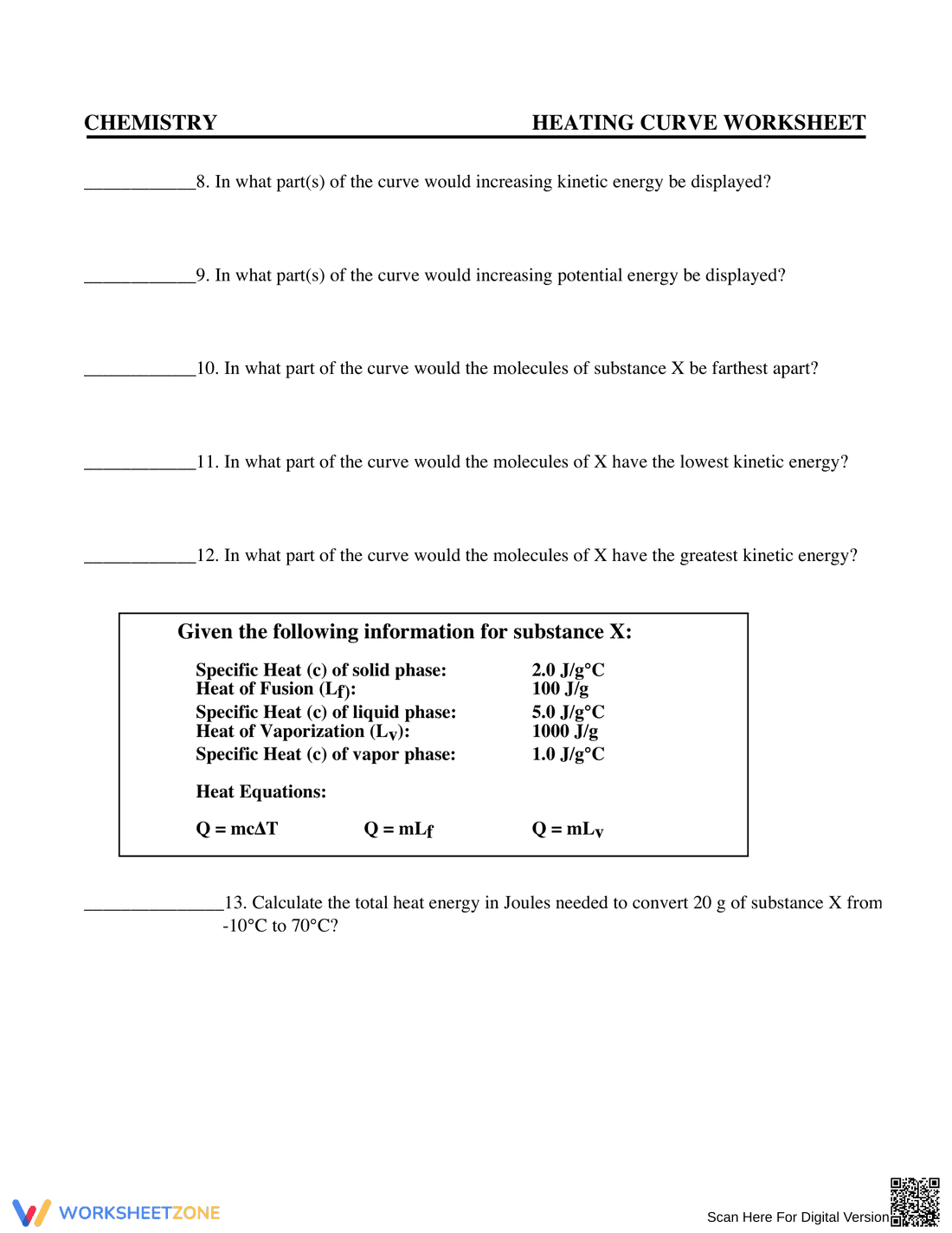 Heating Curve Worksheet: Understanding Phase Transitions - Page 6
