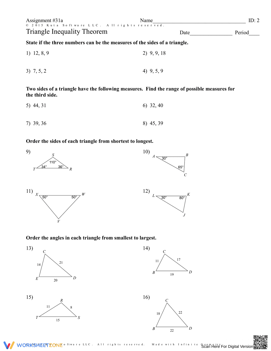 Triangle Inequality Theorem - Page 3