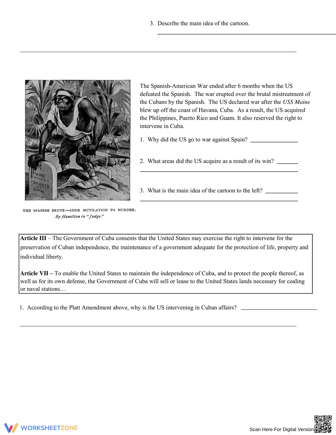 Reasons for American Imperialism Worksheet - Page 4