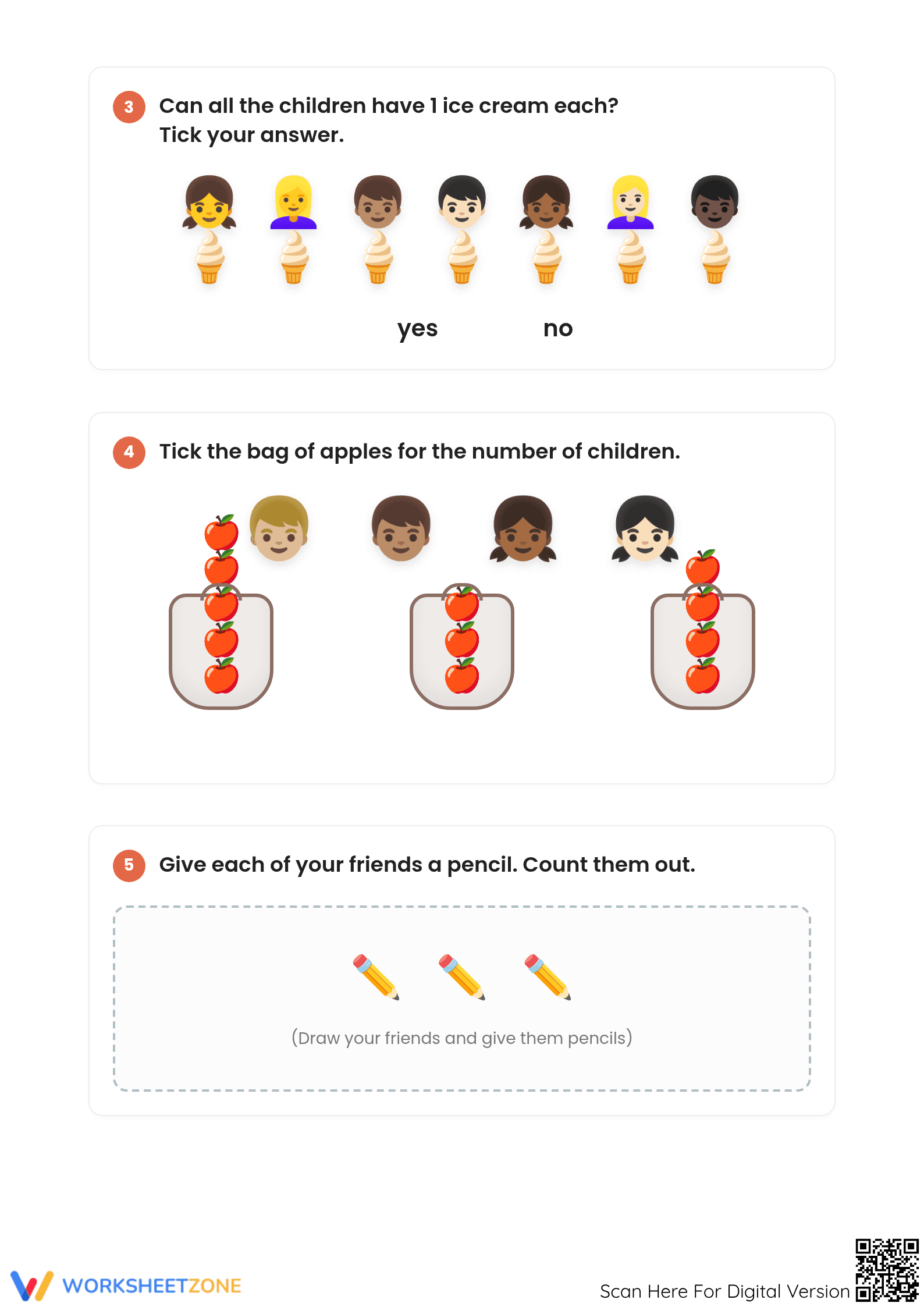 Printable One to One Correspondence Worksheet | Grades K-1 - Page 3