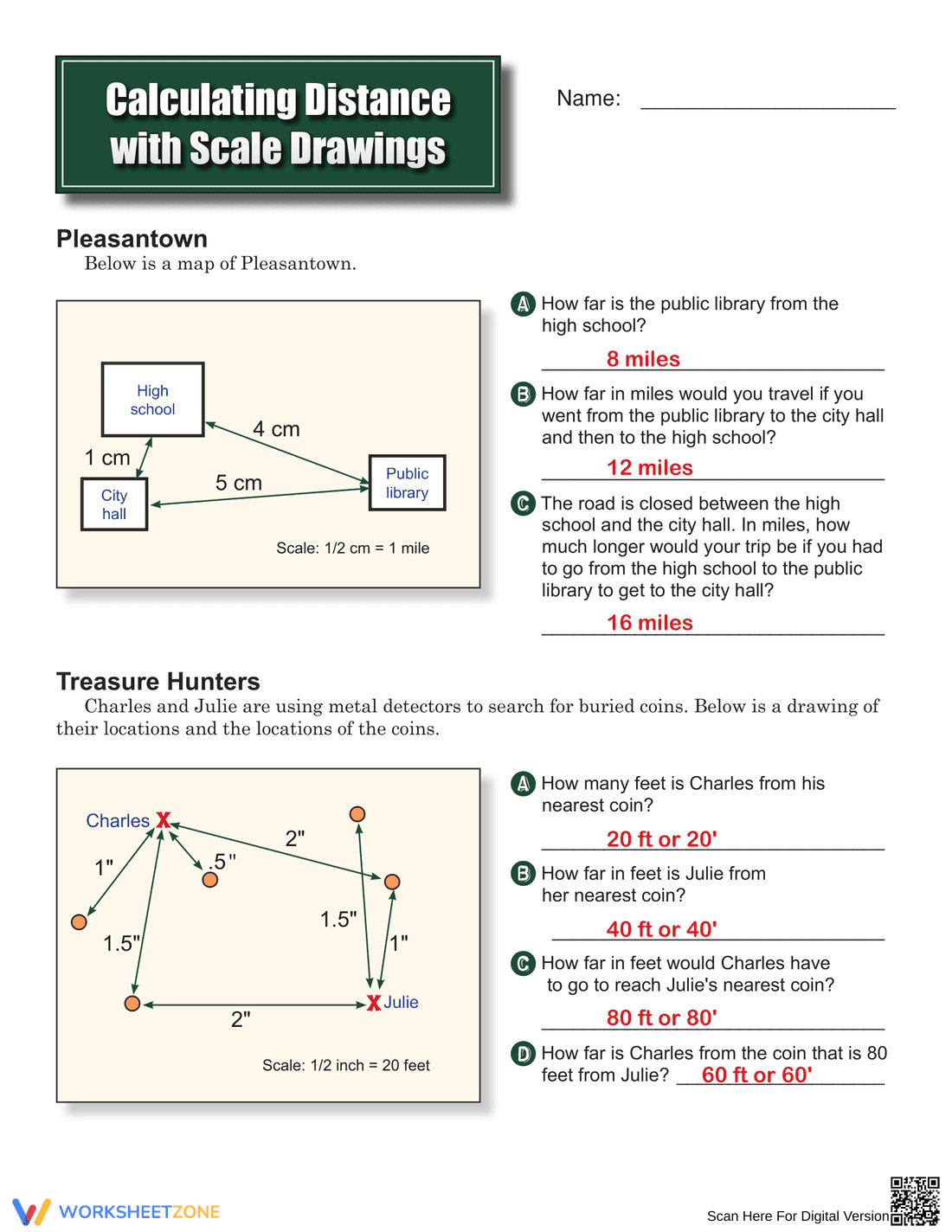 Calculating Distance with Scale Drawings - Page 2