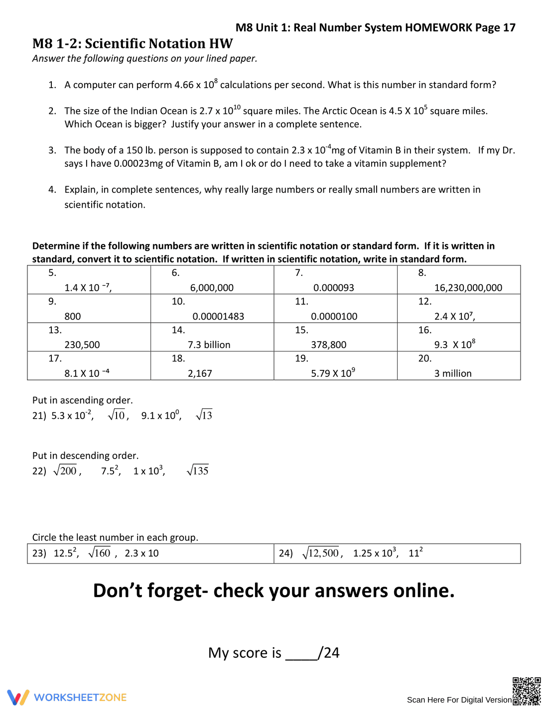 Updated Real Number System - Page 3