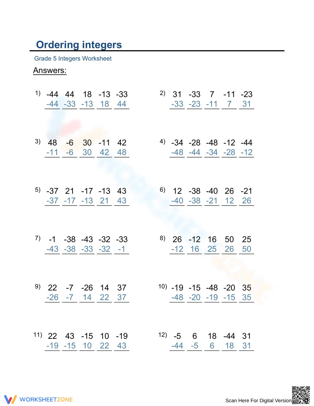 Ordering Integers - Page 3
