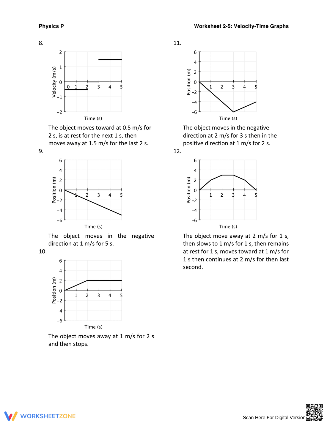 Velocity-Time Graphs - Page 6