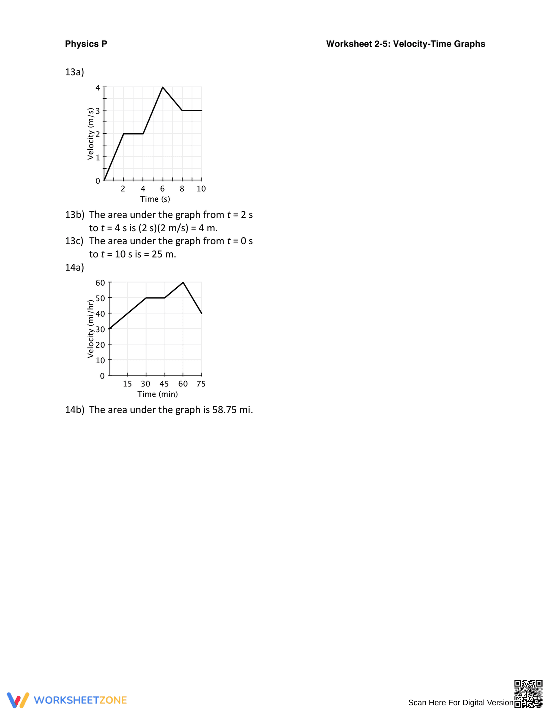 Velocity-Time Graphs - Page 7