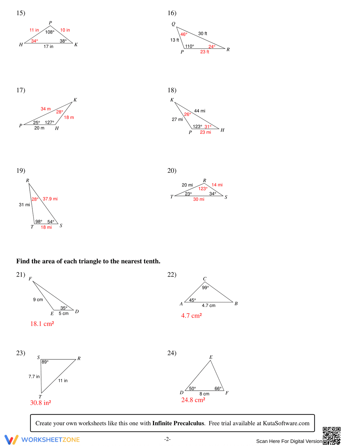Practice with the Law of Sines - Page 4