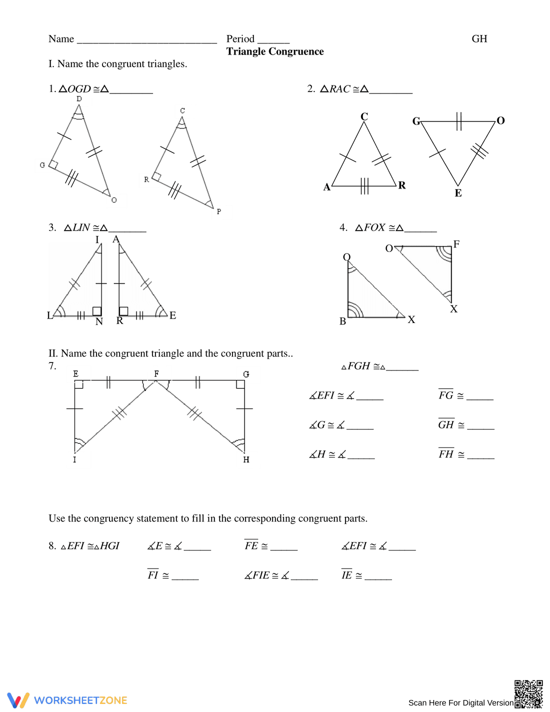 Triangle Congruence Practice Problems - Page 2