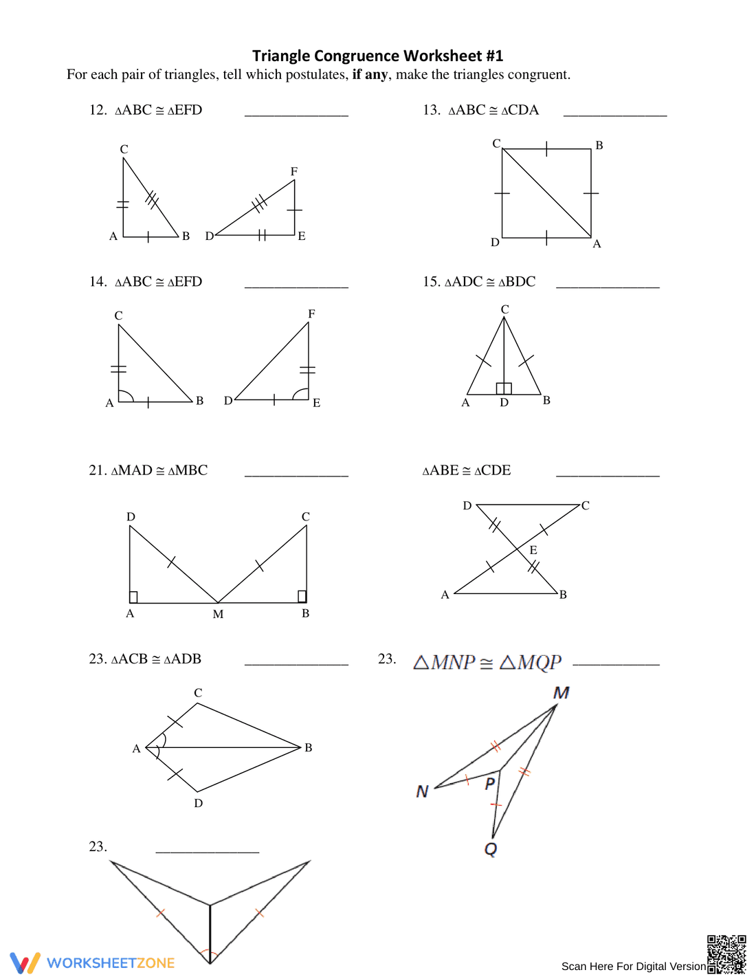 Triangle Congruence Practice Problems - Page 4