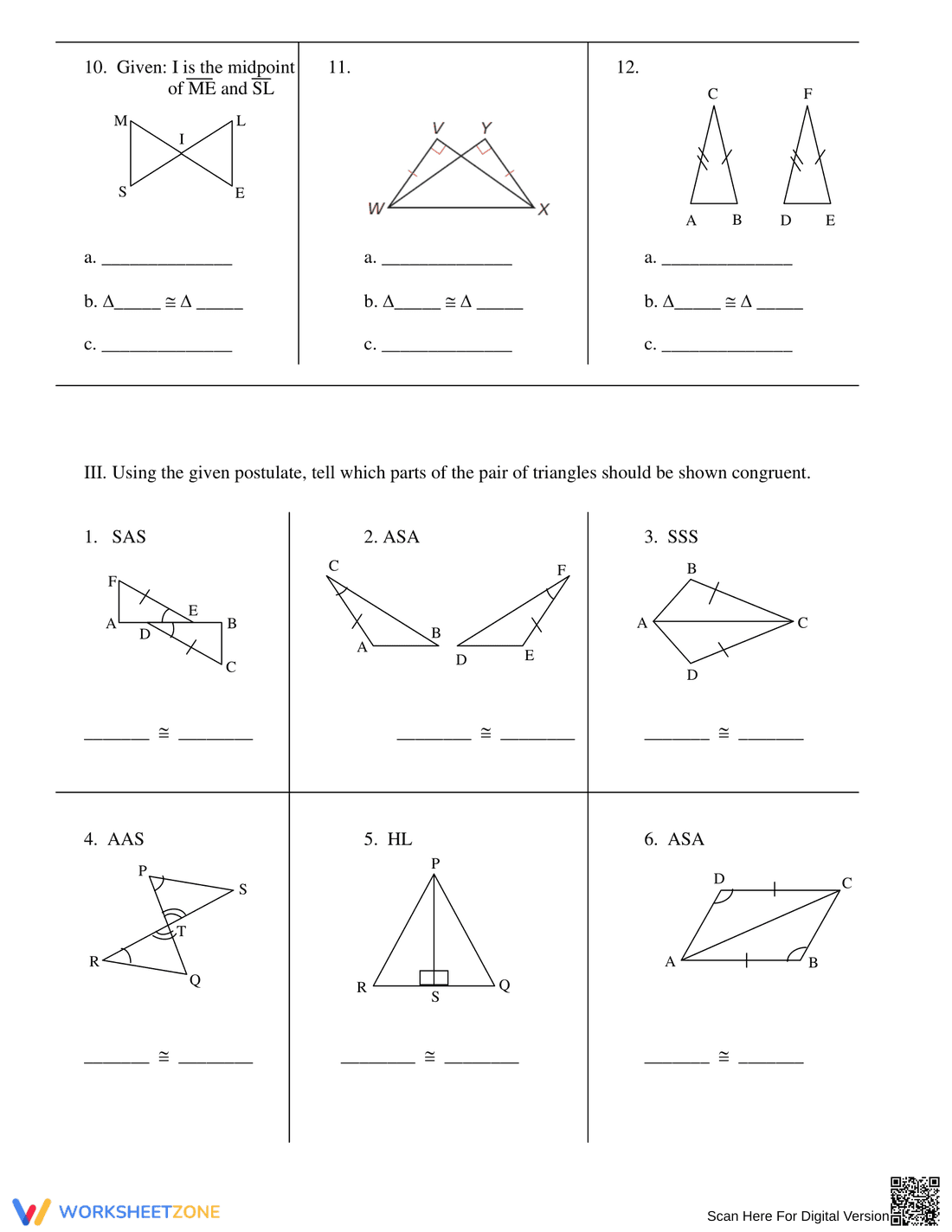 Triangle Congruence Practice Problems - Page 7