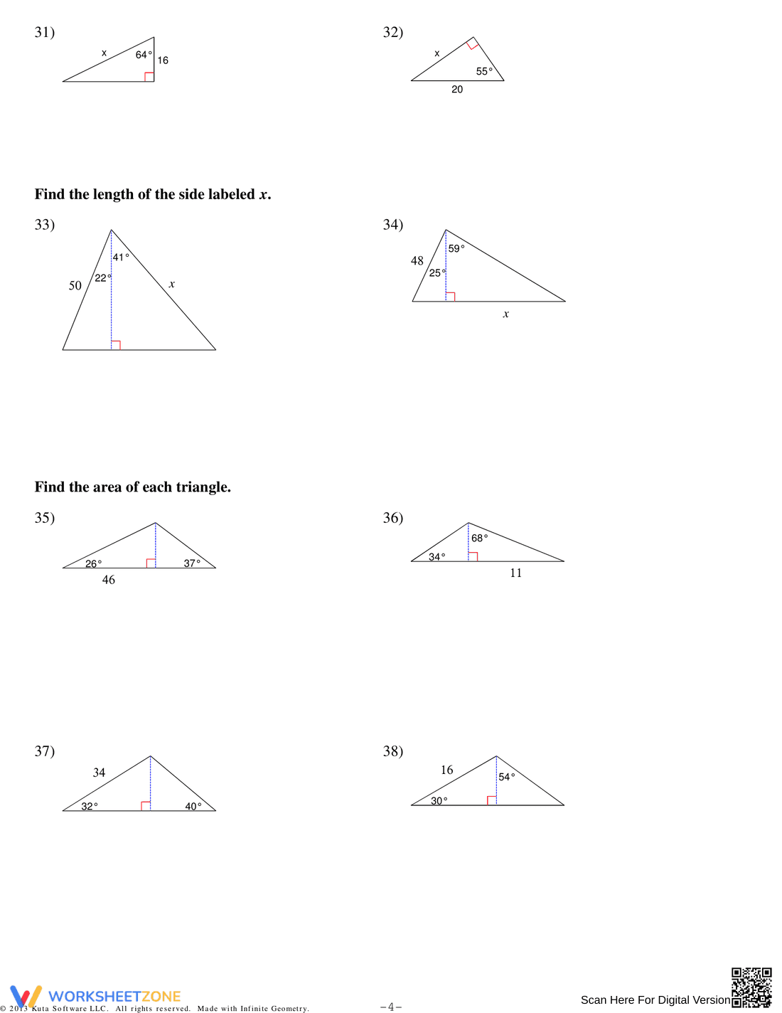 Trigonometric Ratios Practice Worksheet - Page 4