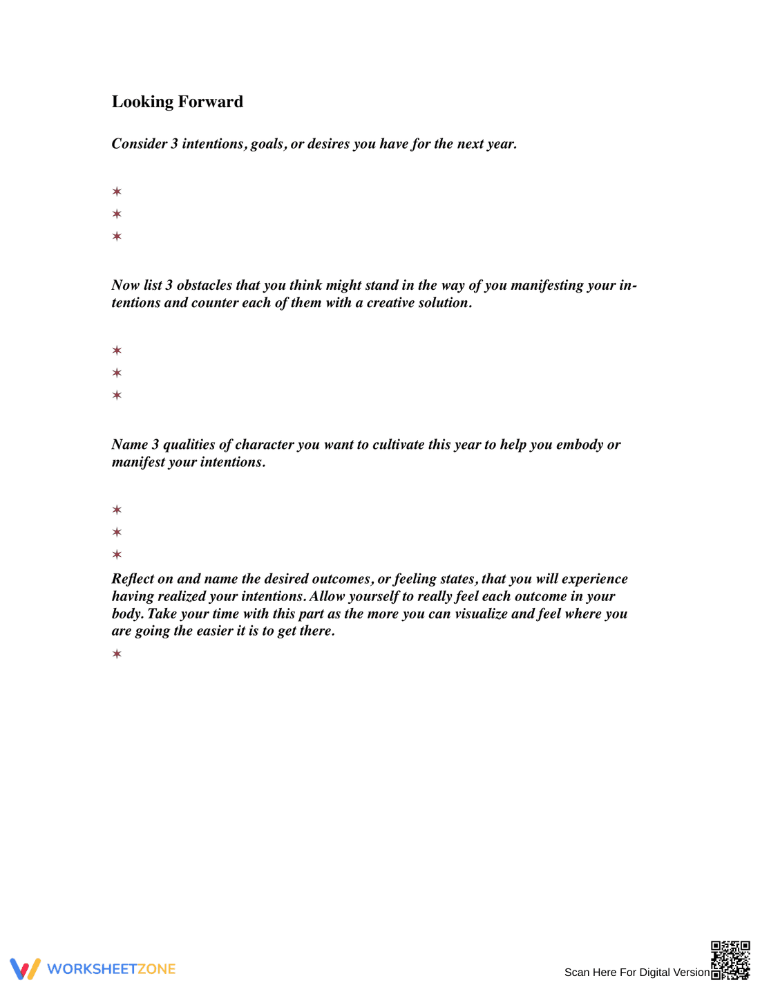 Year in Review: Intention Setting Worksheet - Page 2
