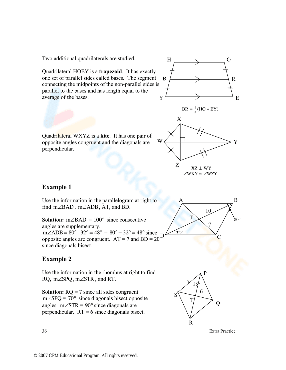 Updated Quadrilateral Properties Worksheet for Students - Page 2