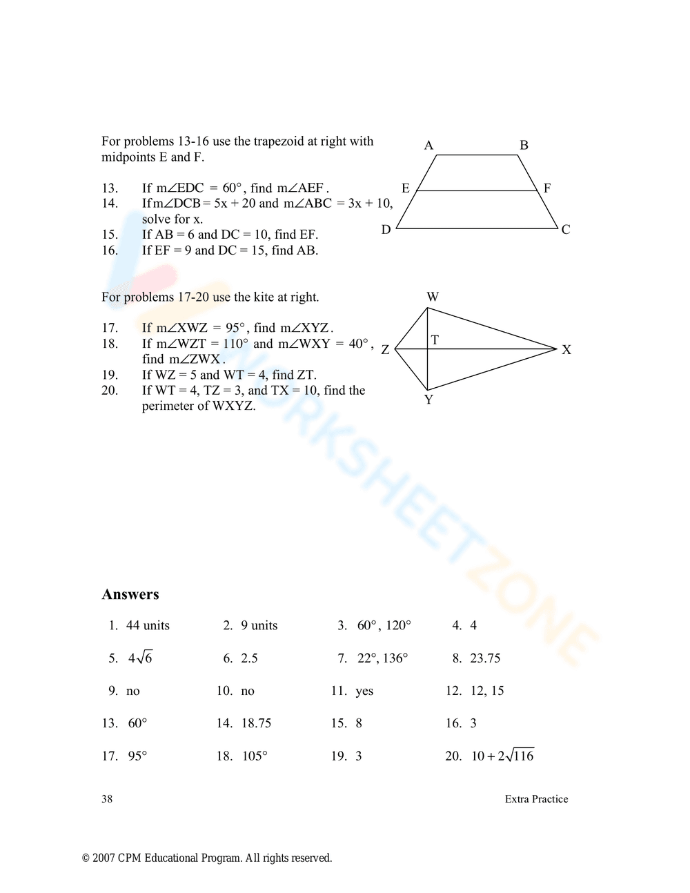 Updated Quadrilateral Properties Worksheet for Students - Page 4