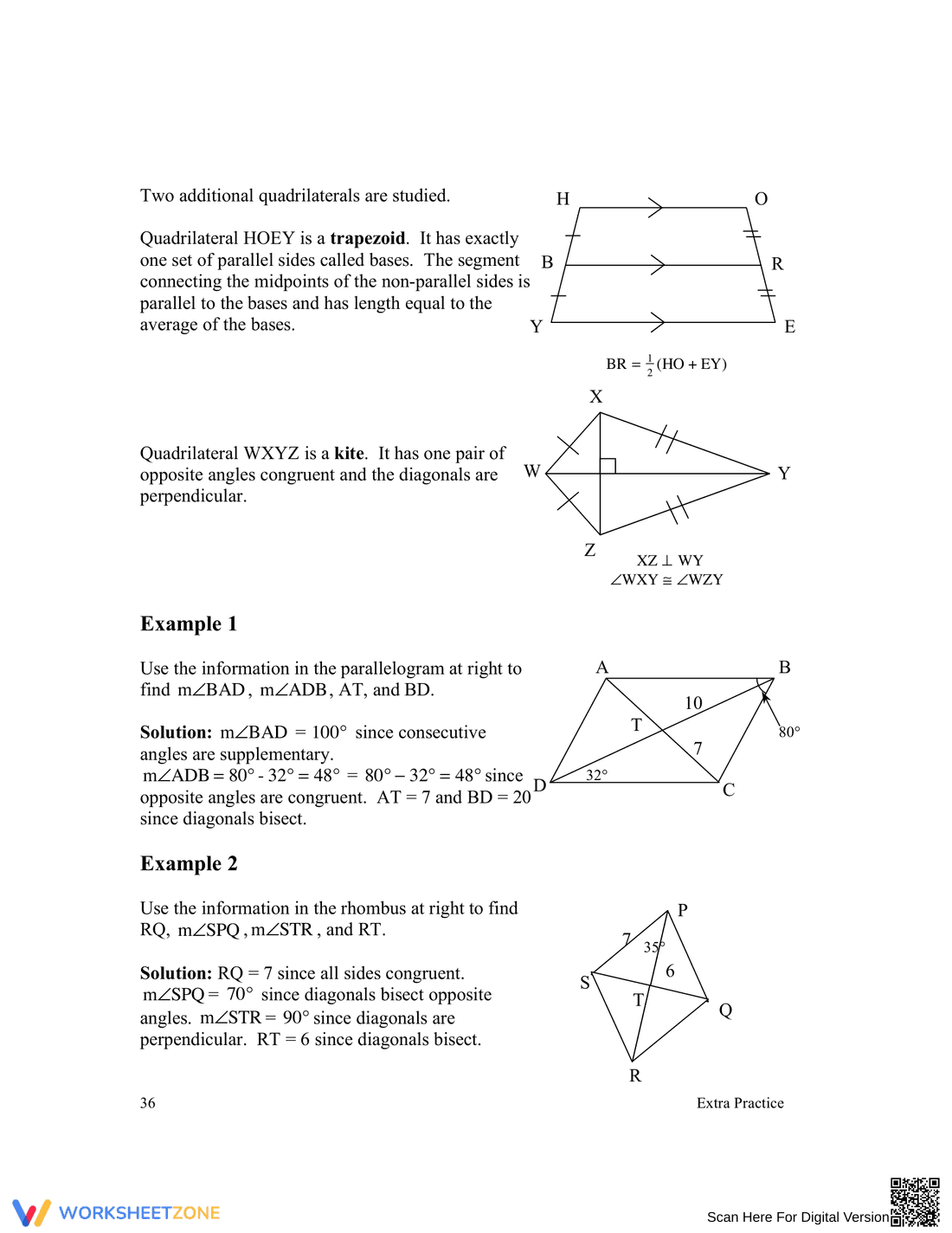 Updated Quadrilateral Properties Worksheet for Students - Page 2