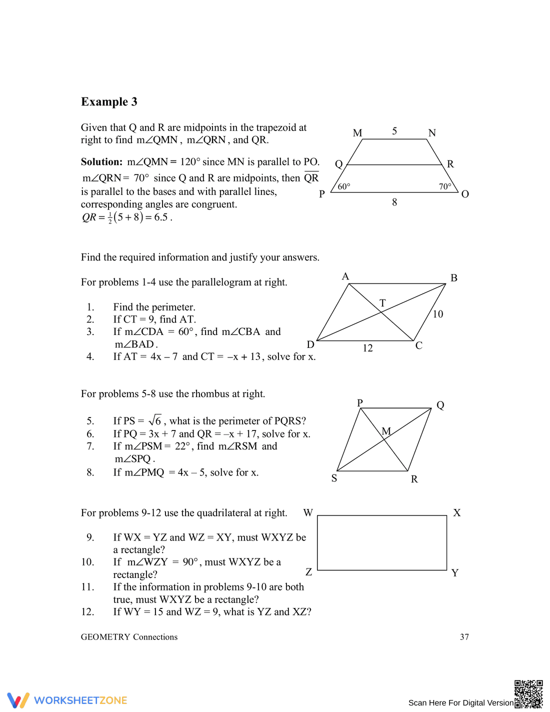 Updated Quadrilateral Properties Worksheet for Students - Page 3