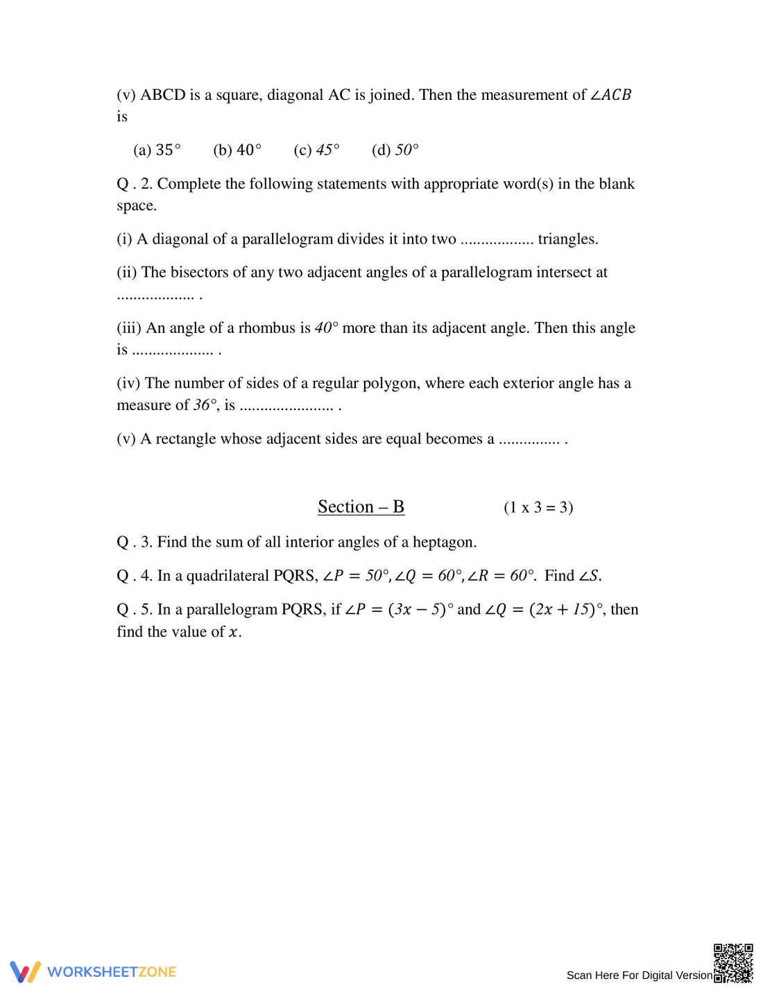 Understanding Quadrilaterals: Comprehensive Worksheet - Page 7