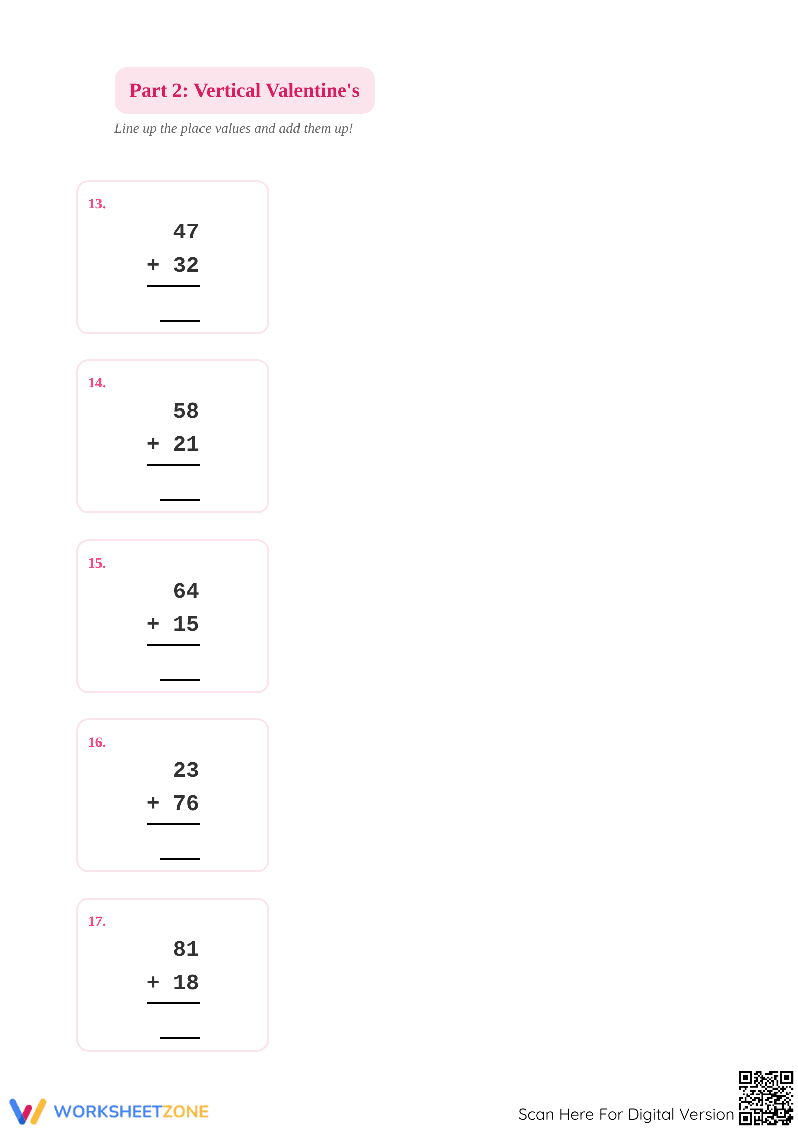 Essential Valentine's Day Addition Worksheet | Grades 7-9 - Page 3