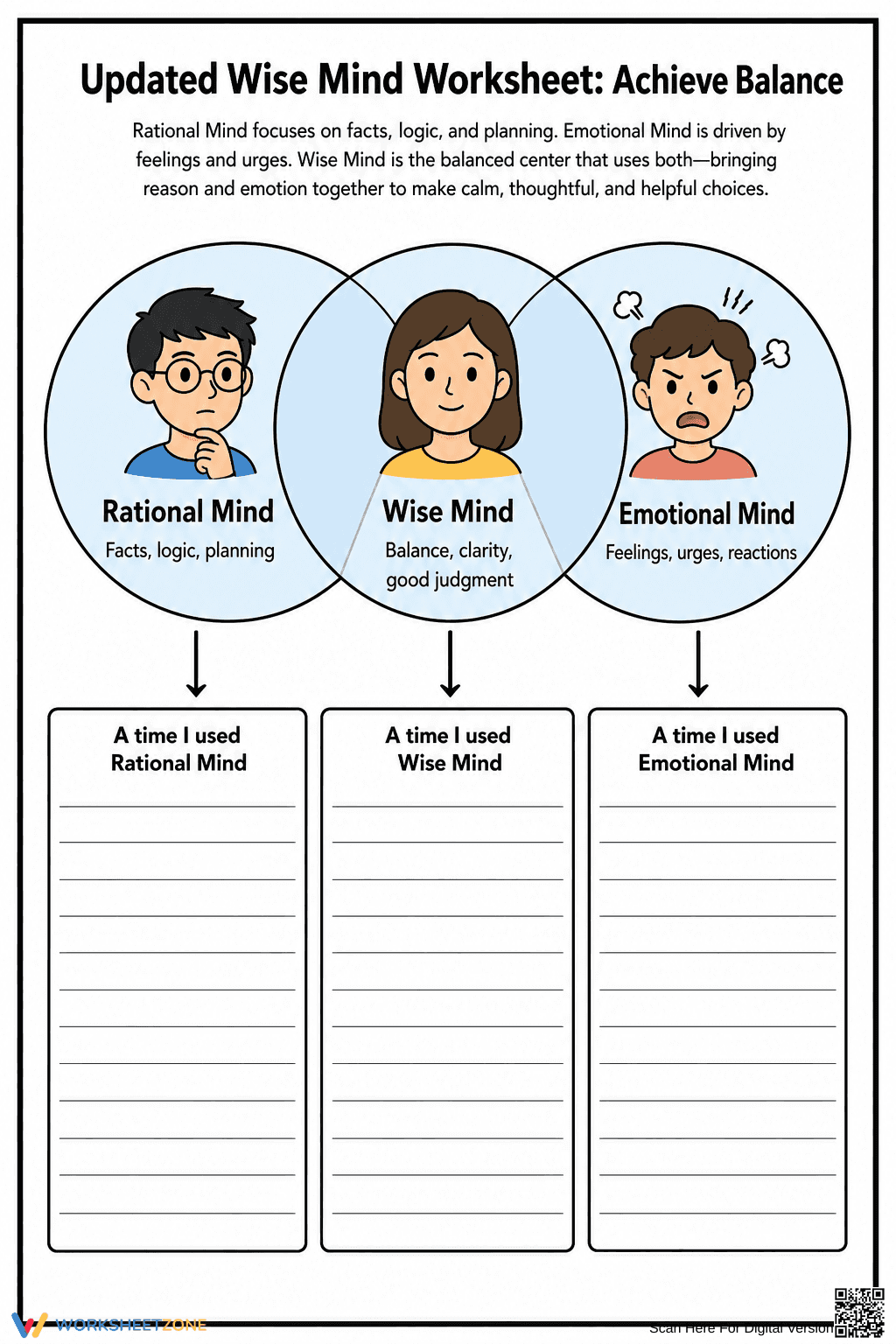 Wise Mind Worksheet (3 Levels) | Grade 5 Ready - Page 3