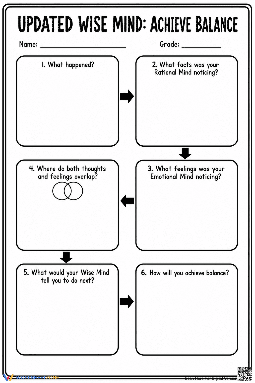 Wise Mind Worksheet (3 Levels) | Grade 5 Ready - Page 6