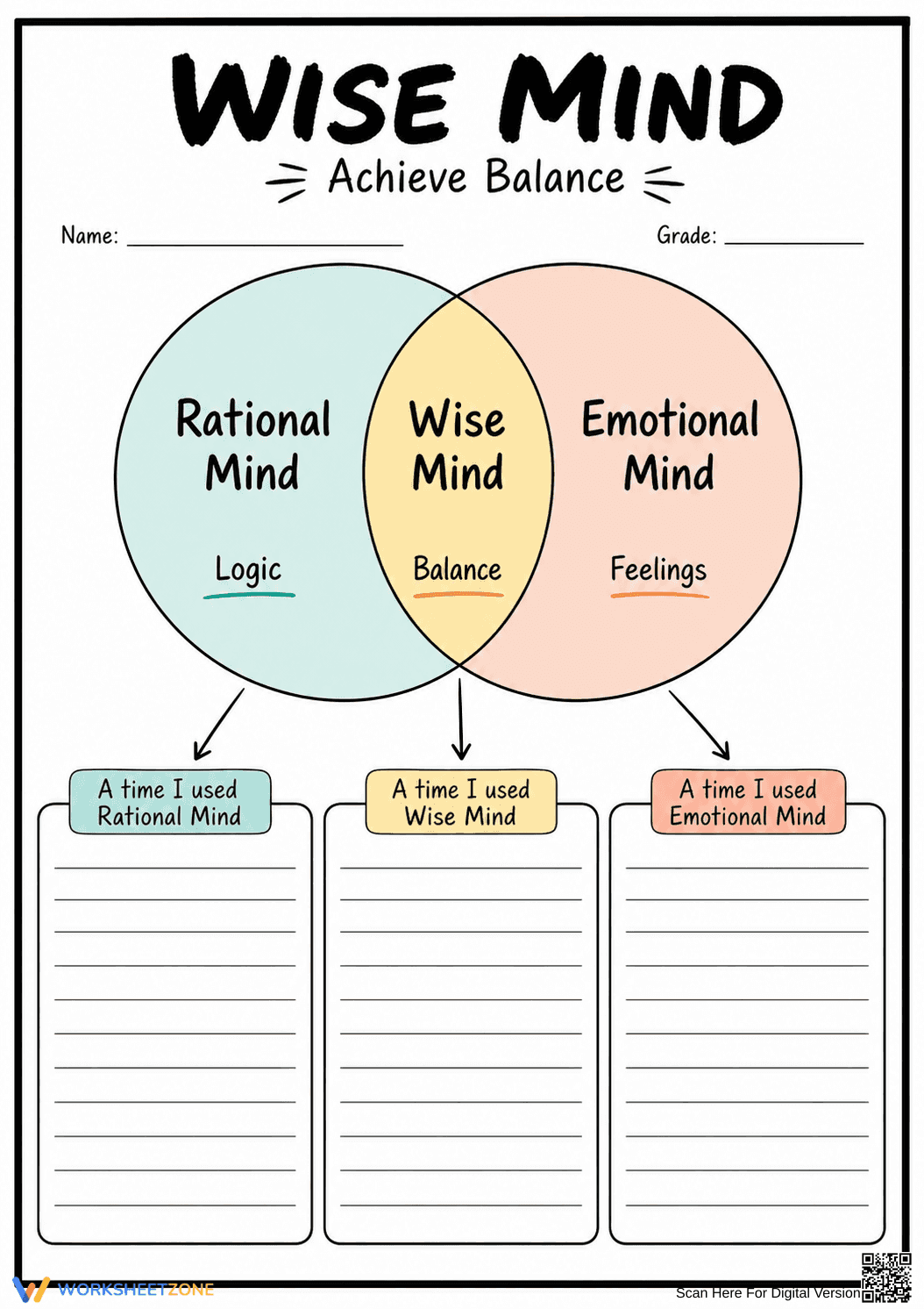 Wise Mind Worksheet (3 Levels) | Grade 5 Ready - Page 7