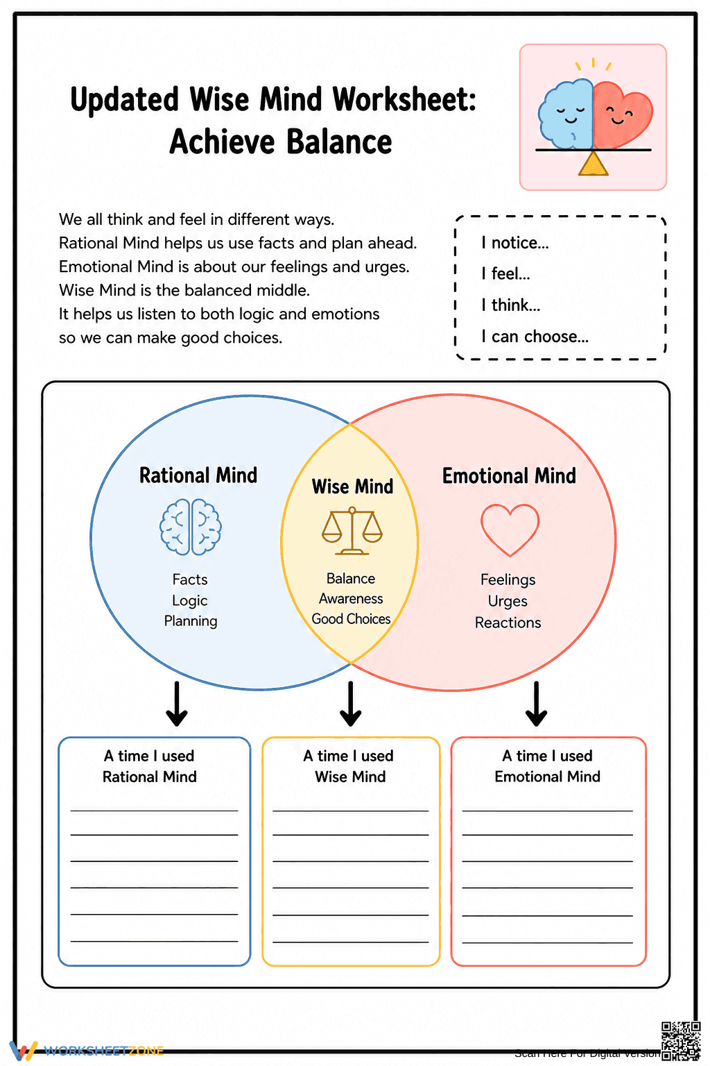 Wise Mind Worksheet (3 Levels) | Grade 5 Ready - Page 8