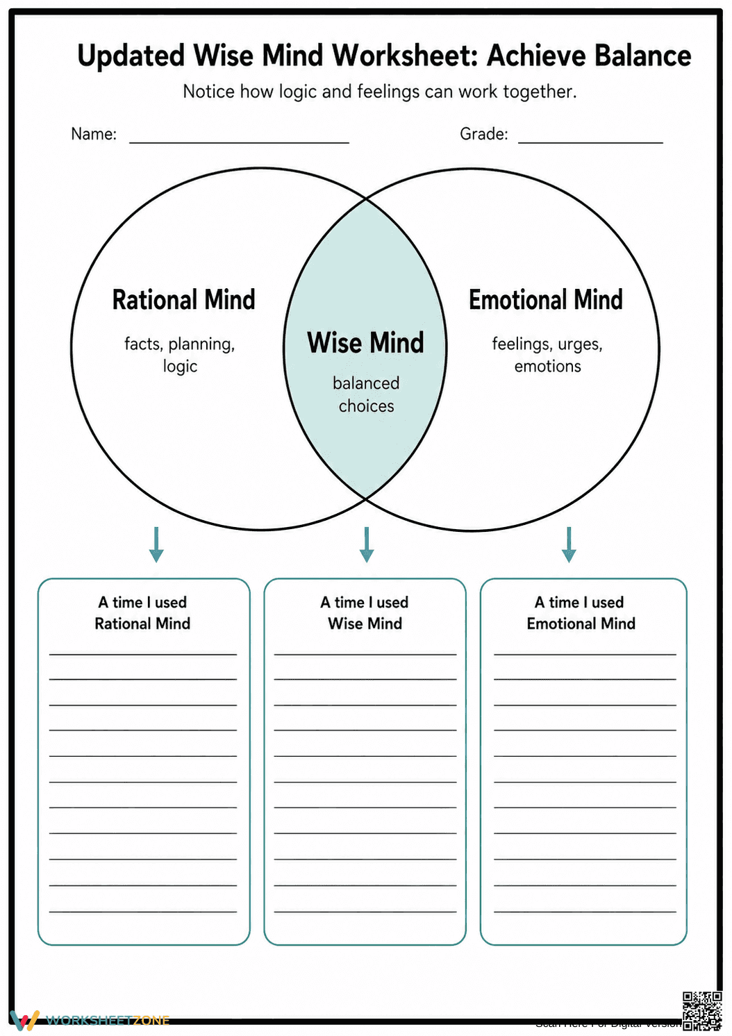 Wise Mind Worksheet (3 Levels) | Grade 5 Ready - Page 10