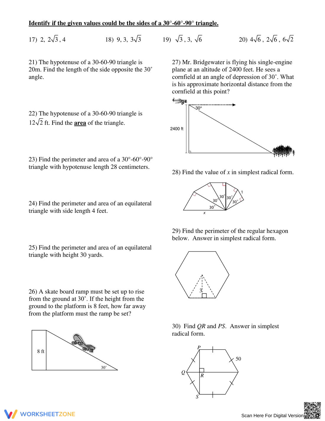 30-60-90 Triangles 3: Improve Geometry Skills - Page 2