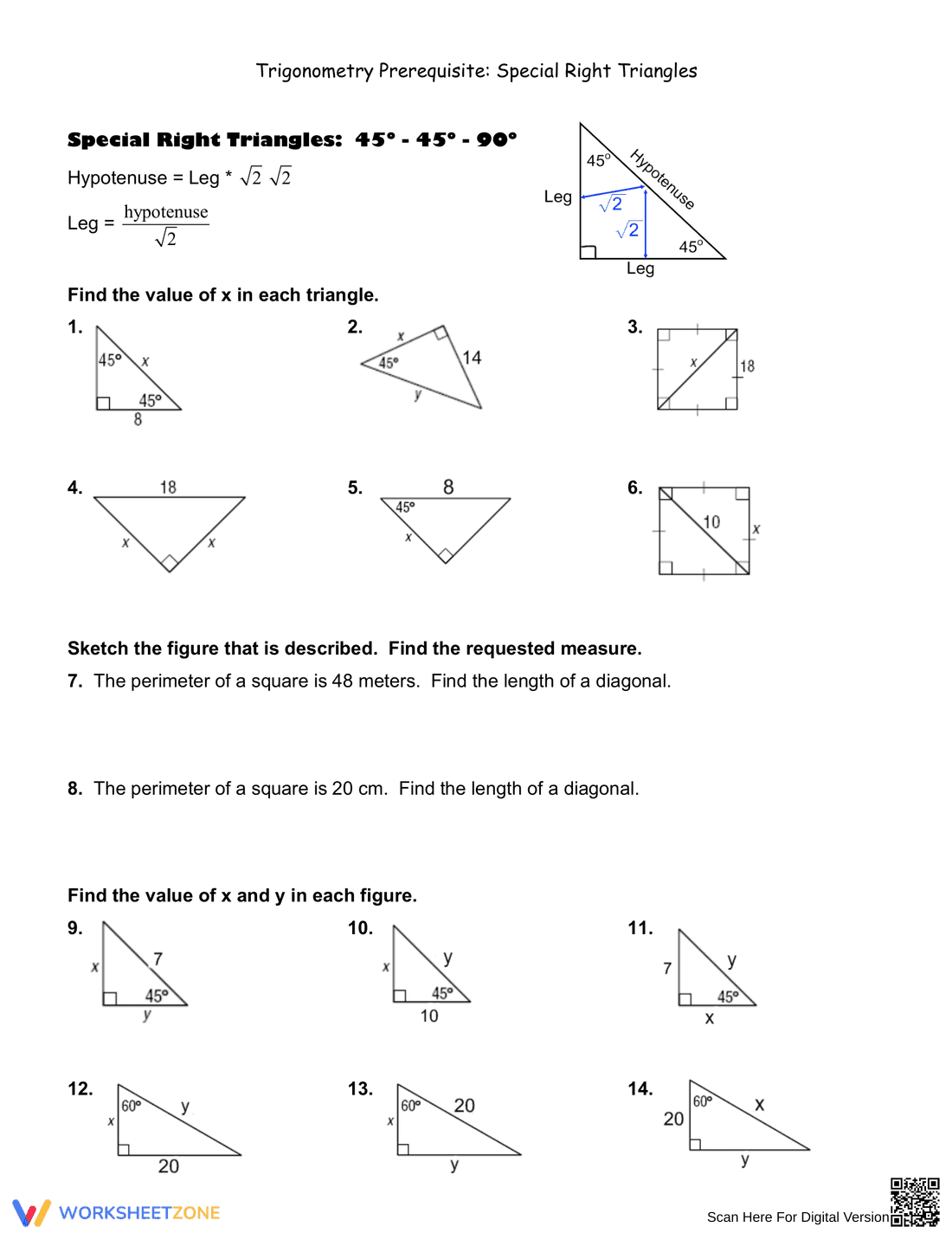 Trigonometry: Special Right Triangles Prerequisite Guide - Page 2