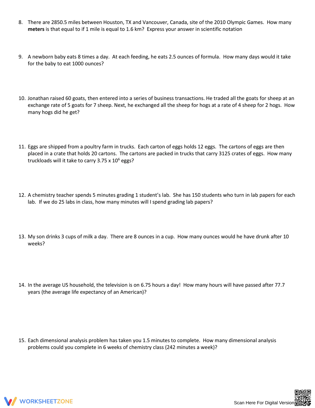 Multiple Step Dimensional Analysis Practice - Page 2