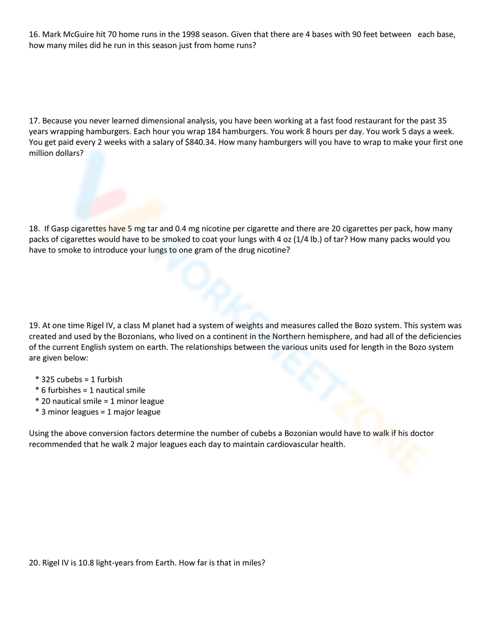 Multiple Step Dimensional Analysis Practice - Page 3