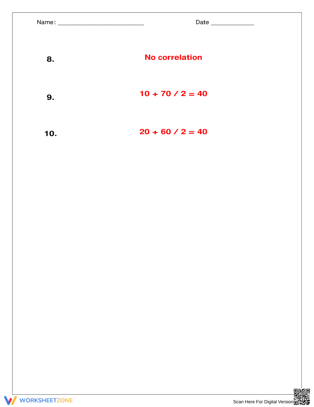 Scatter Plots & Line of Best Fit Practice - Page 12