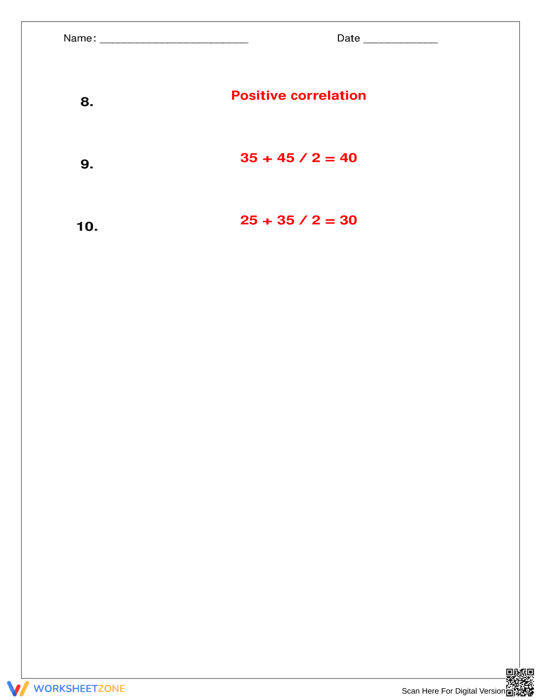 Scatter Plots & Line of Best Fit Practice - Page 4