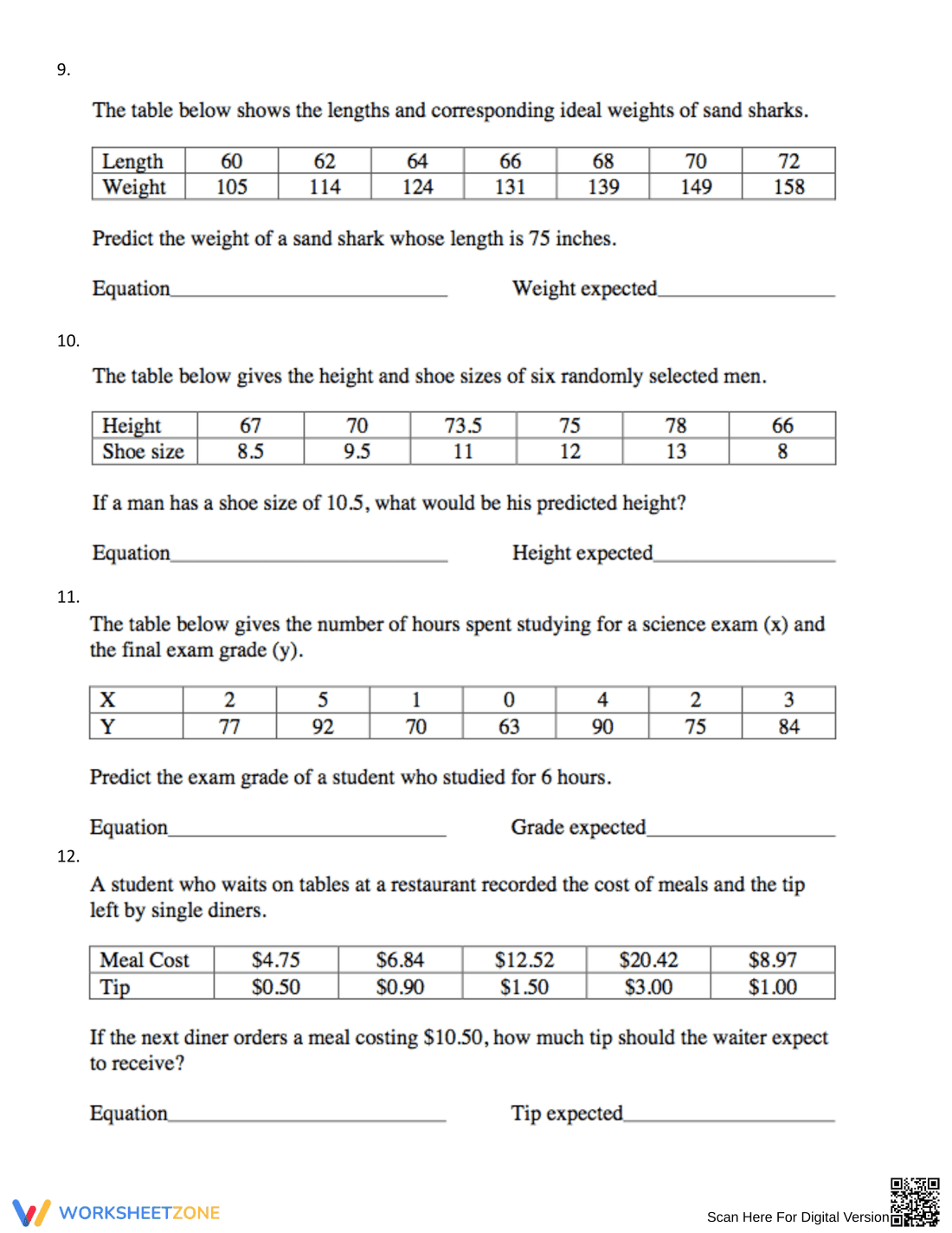 Scatter Plots: Lines of Best Fit Practice - Page 4