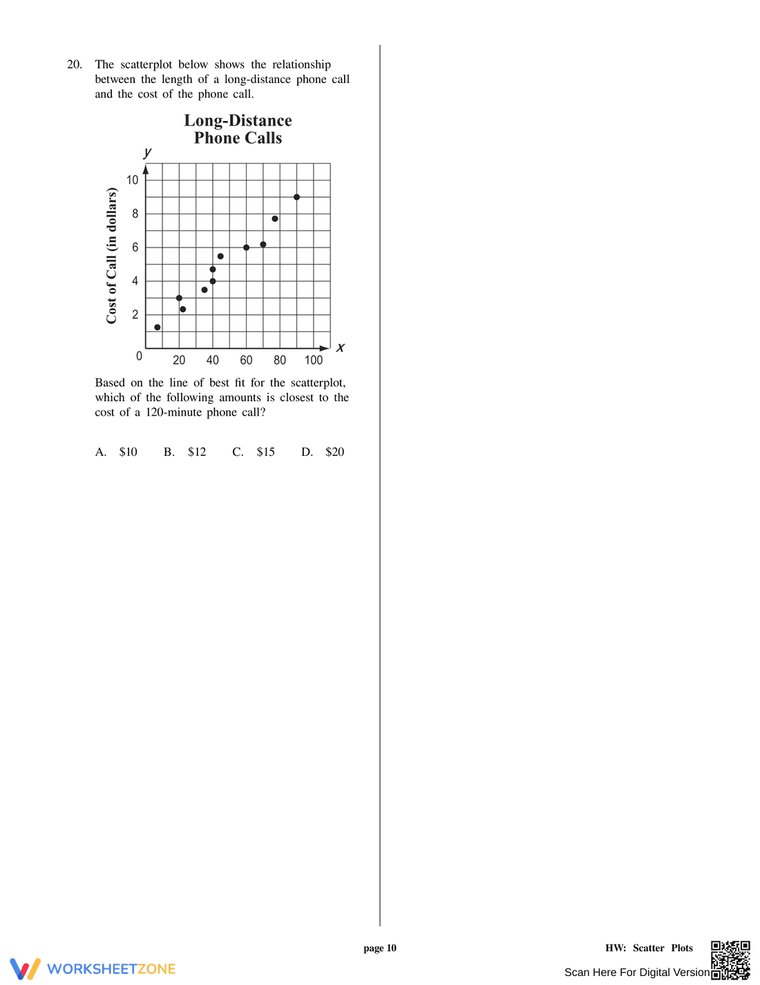 Scatter Plots Practice Worksheet - Page 10