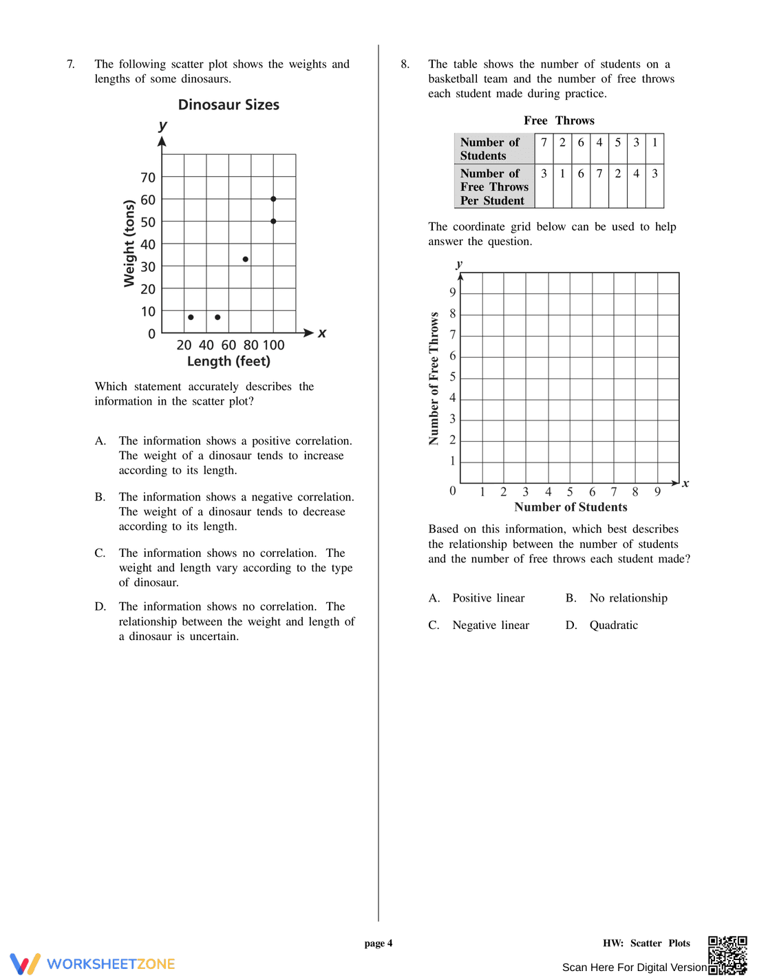Scatter Plots Practice Worksheet - Page 4