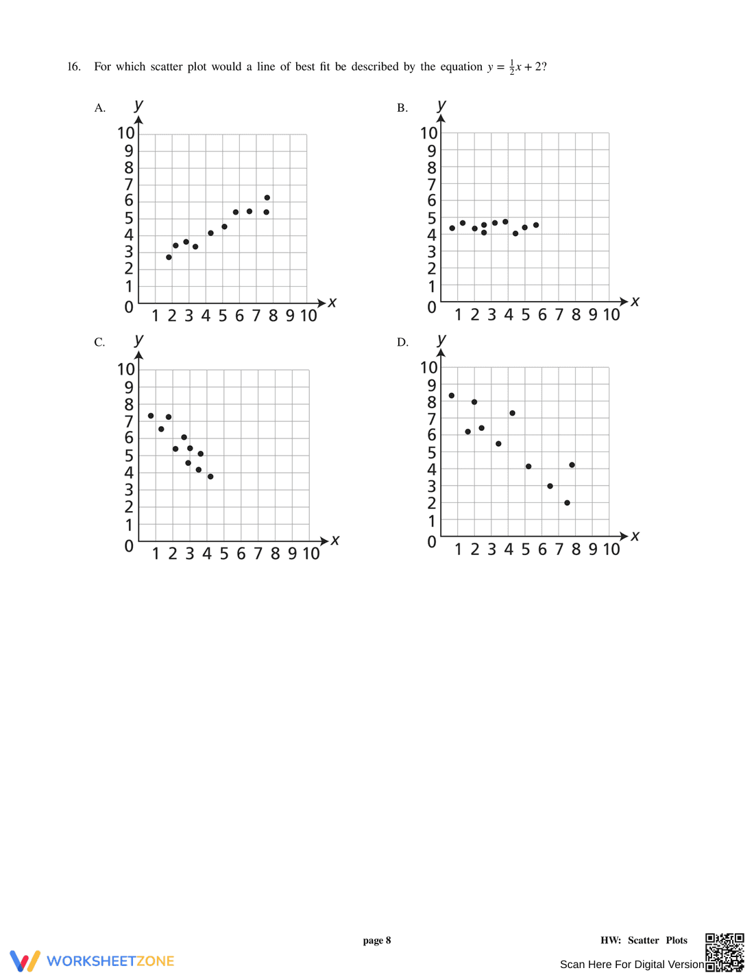 Scatter Plots Practice Worksheet - Page 8