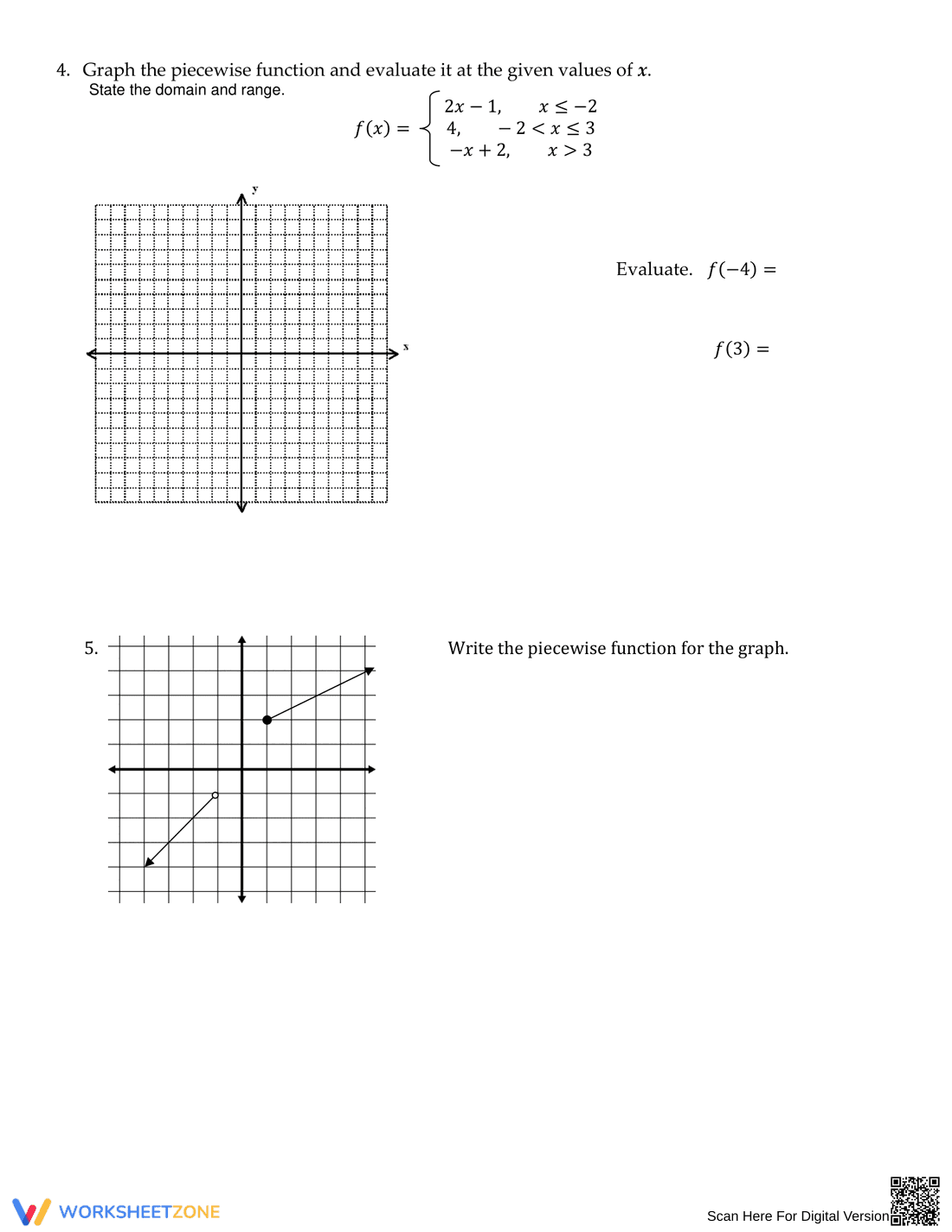 Homework on Piecewise Functions - Page 2