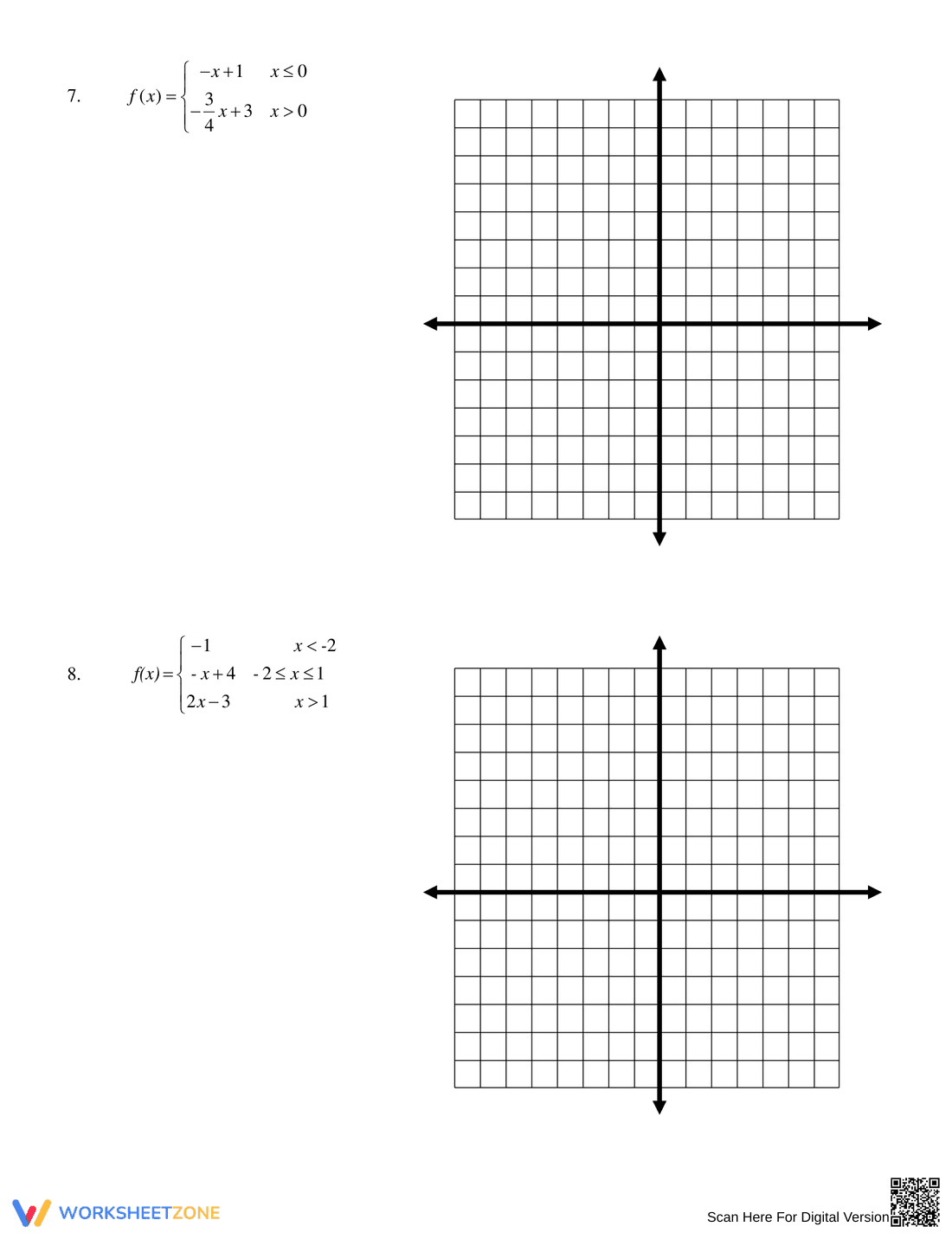 Graphing Linear Piecewise Functions Practice - Page 4