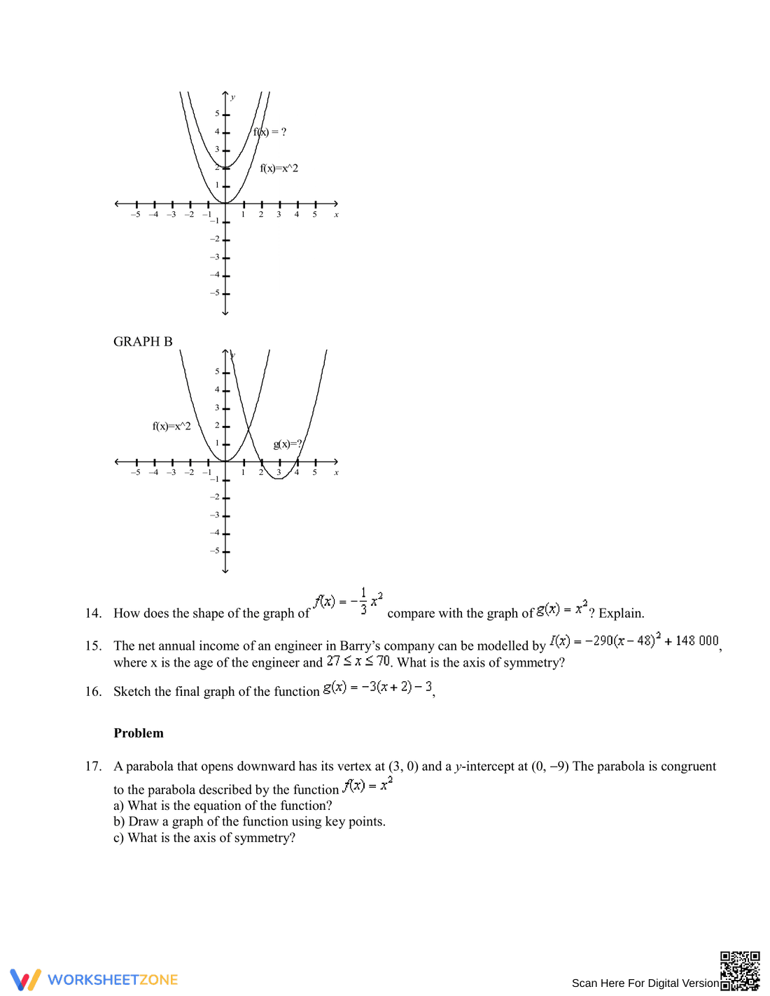 Practice Transformations of Quadratic Functions - Page 4
