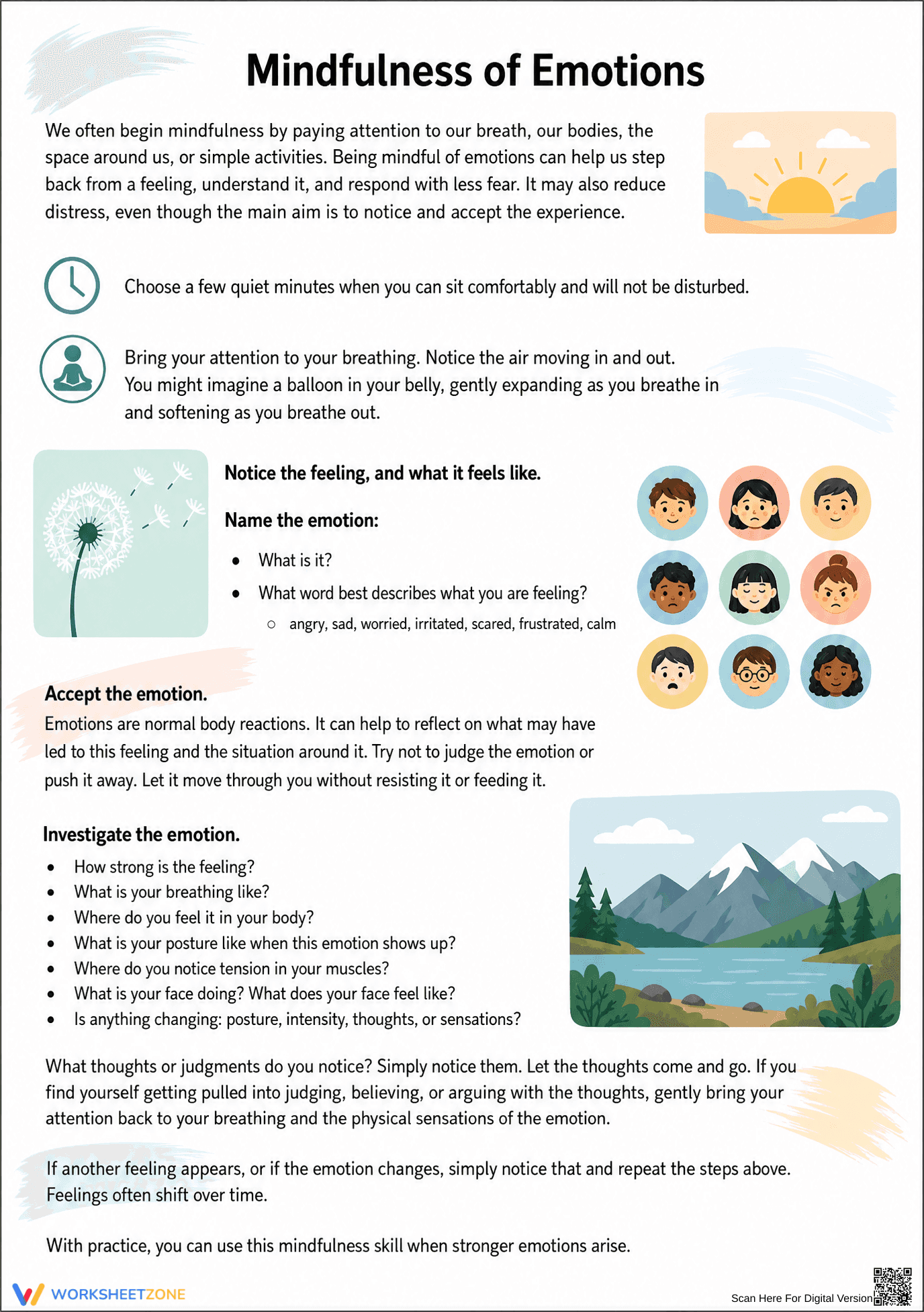 Printable Self-Care & Mindfulness Worksheet | Grade 8 Ready - Page 5