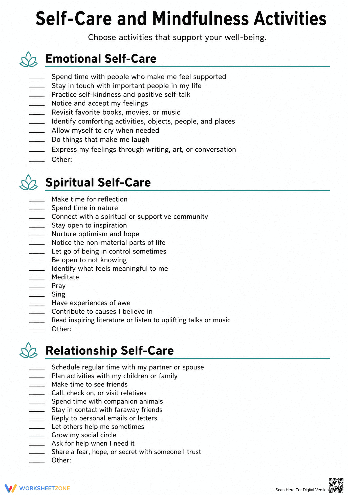 Printable Self-Care & Mindfulness Worksheet | Grade 8 Ready - Page 8