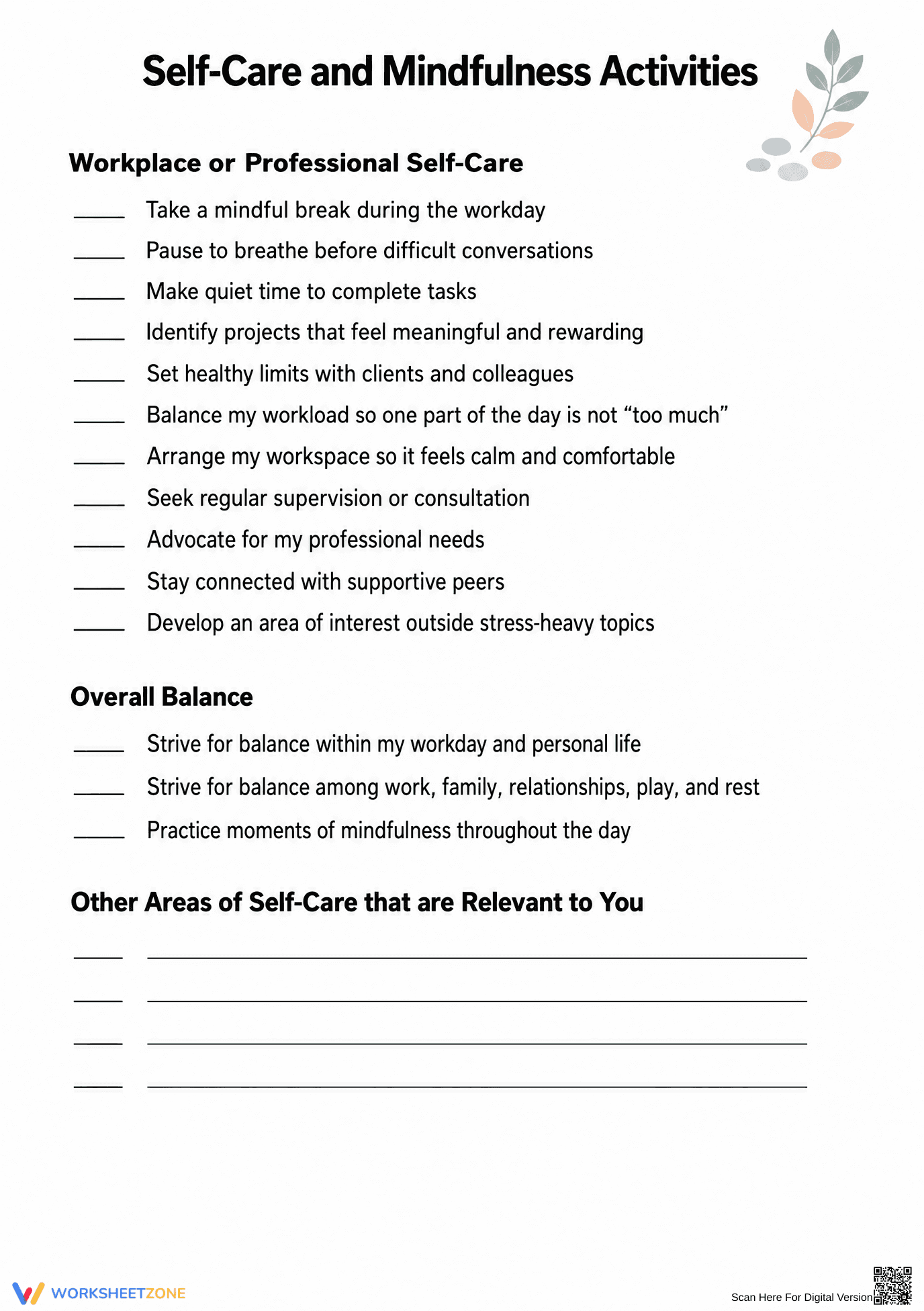Printable Self-Care & Mindfulness Worksheet | Grade 8 Ready - Page 9