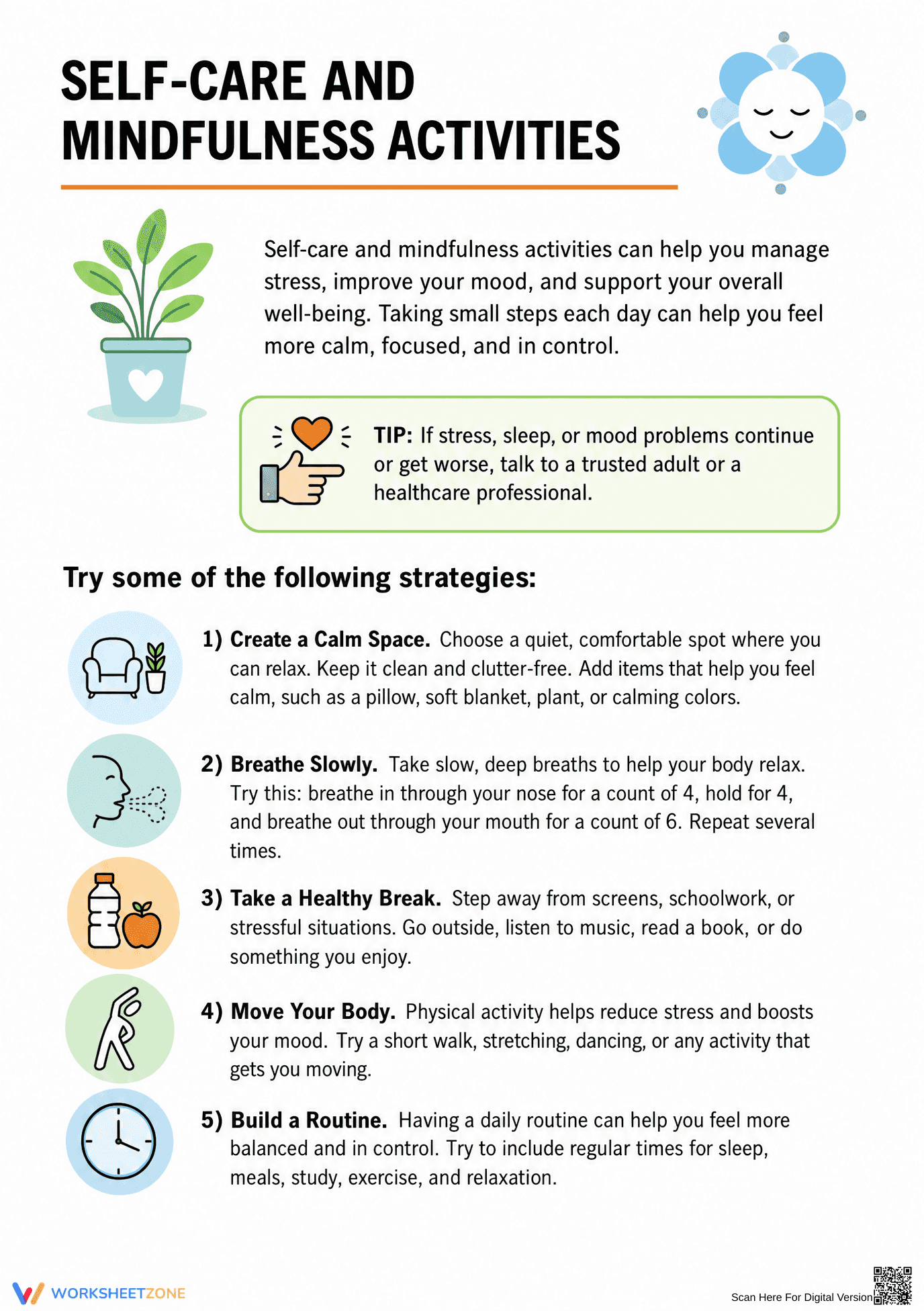 Printable Self-Care & Mindfulness Worksheet | Grade 8 Ready - Page 10