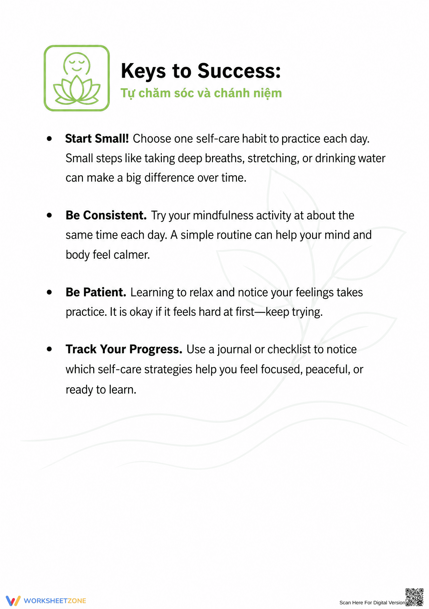 Printable Self-Care & Mindfulness Worksheet | Grade 8 Ready - Page 12