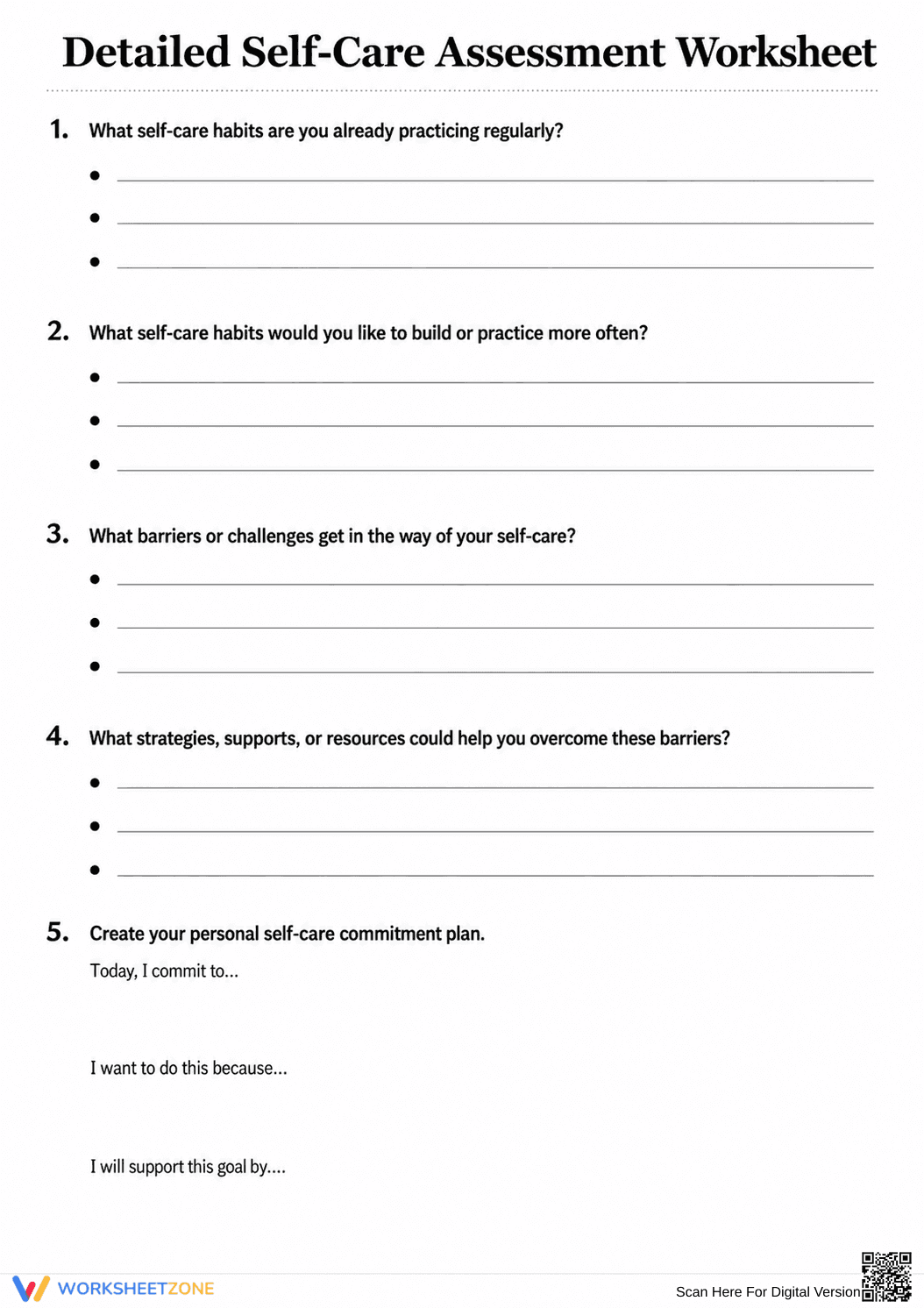 Self-Care Assessment Worksheet | Grade 9-12 Essential - Page 2