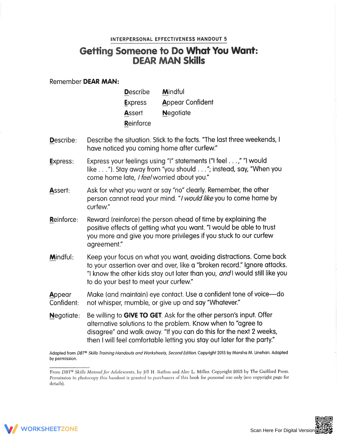 DEAR MAN Communication Worksheet | Essential DBT Guide - Page 2